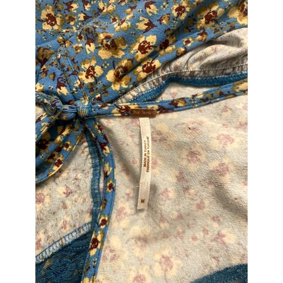 Free People Sweet Talker Mini Dress in Blue Motif size Medium - Picture 4 of 4